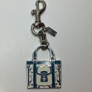Coach teal enamel purse charm